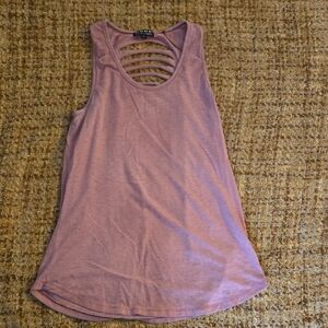 Stylish Mauve Tank Top with Cutout Back